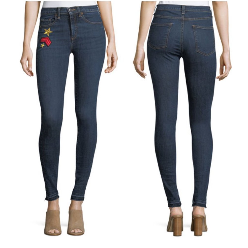 VERONICA BEARD Kate 10" skinny jeans w patches